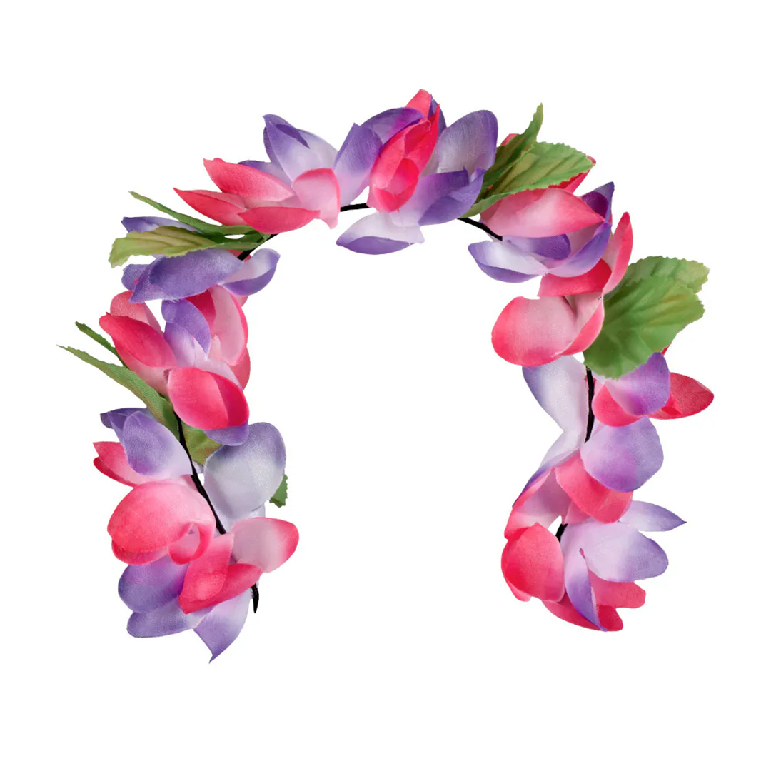 Colourful Flowers Headband Hawaii Fancy Dress View 7