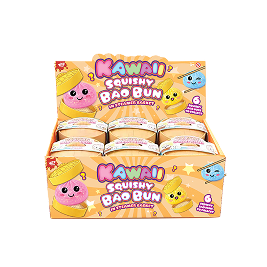 Assorted Glitter Kawaii Bao Dumpling Squishy Toy in Steamer Basket 5.5cm Product Gallery Image