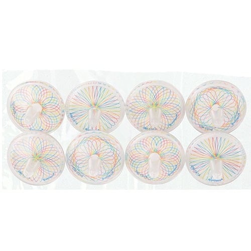 Assorted Glow in the Dark Spinning Top Toys - Pack of 8