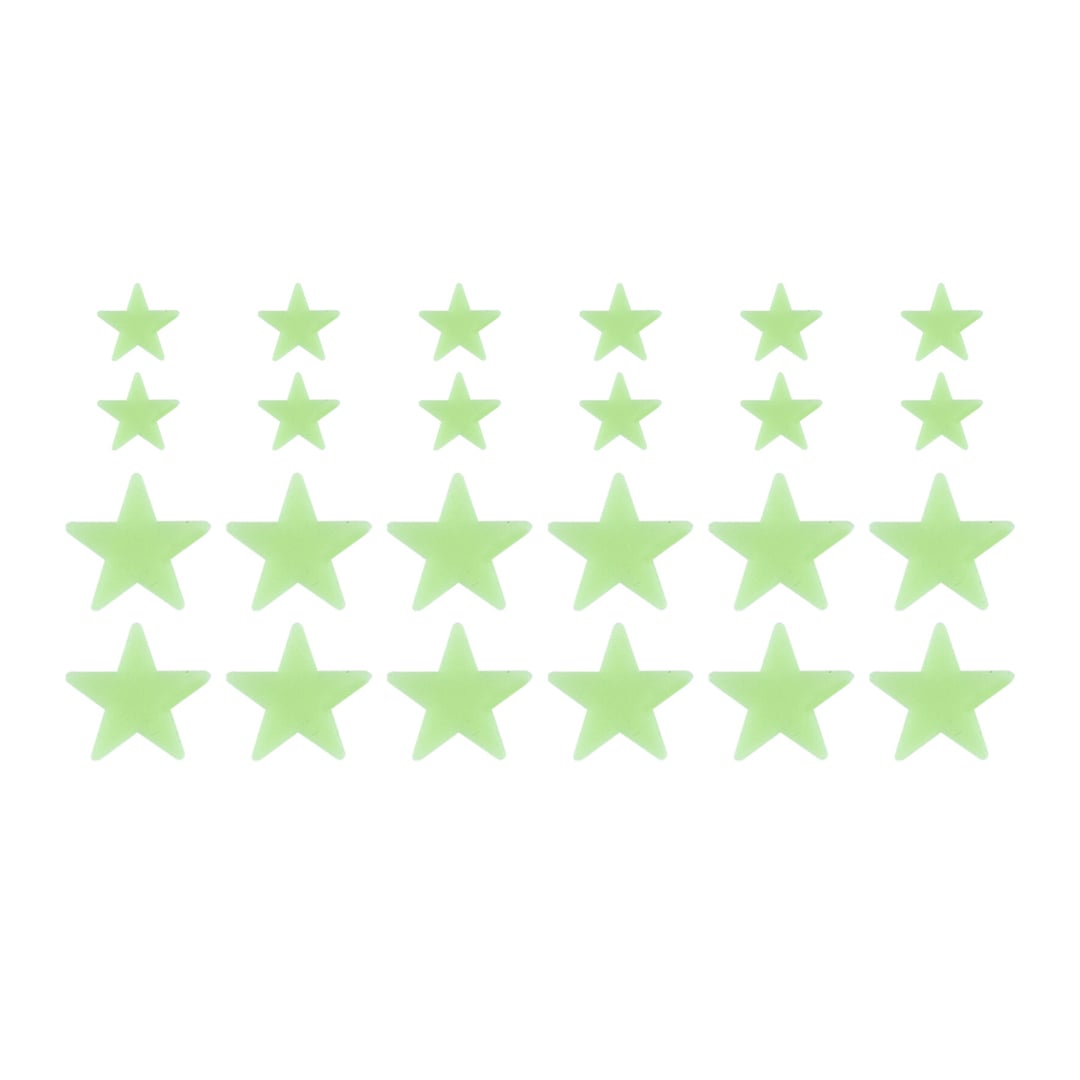 Assorted Glow In The Dark Stick-On Galaxy Plastic Shapes - Pack of 24 Product Gallery Image