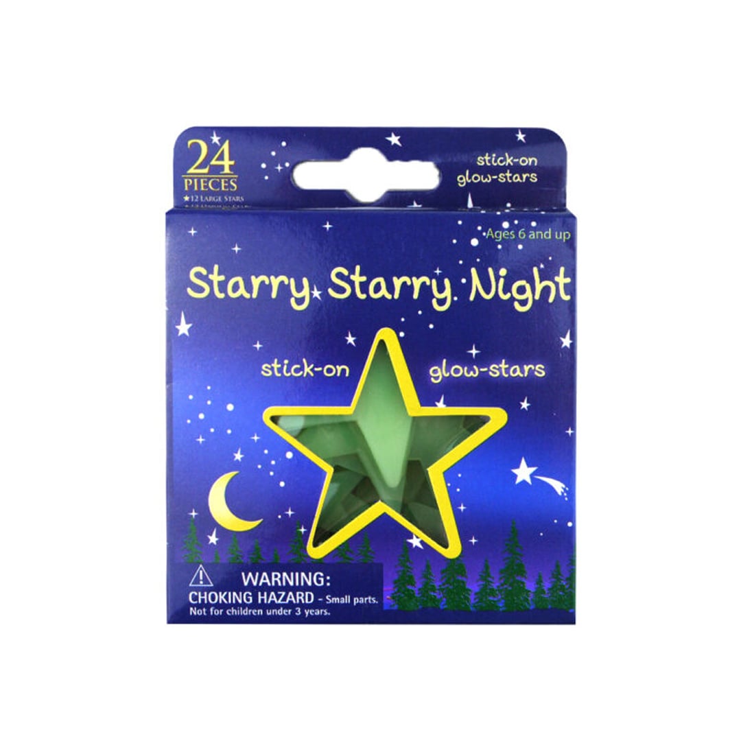 Assorted Glow In The Dark Stick-On Galaxy Plastic Shapes - Pack of 24 Product Gallery Image