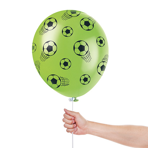 Assorted Green & White 3D Football Biodegradable Latex Balloons 30cm / 12 in - Pack of 5 Product Gallery Image