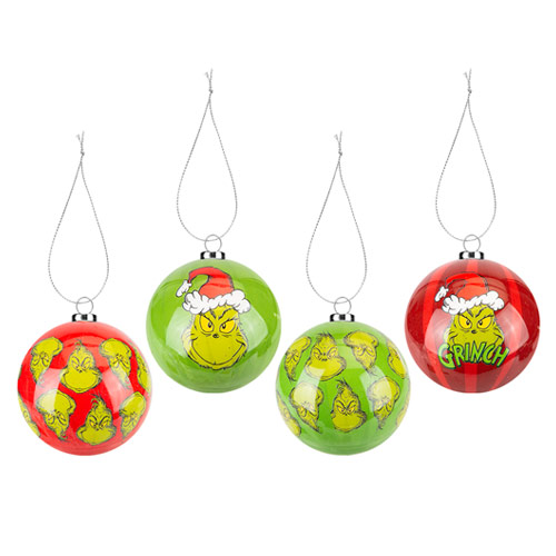 Assorted Grinch Bauble Christmas Hanging Decoration 7.5cm