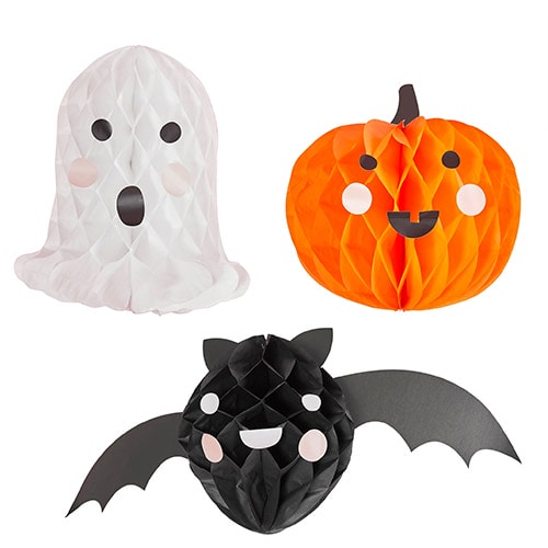 Assorted Halloween Characters Honeycomb Hanging Decorations - Pack of 3 Product Gallery Image