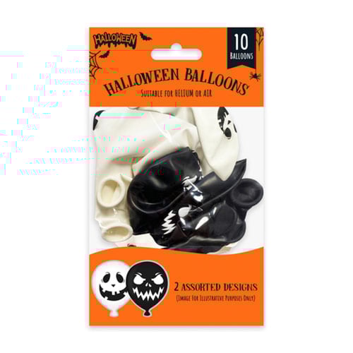 Assorted Halloween Faces Latex Balloons 27cm / 11 in - Pack of 10 Product Gallery Image