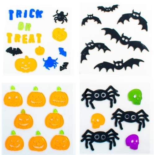 Assorted Halloween Gel Window Stickers Sheet Product Image