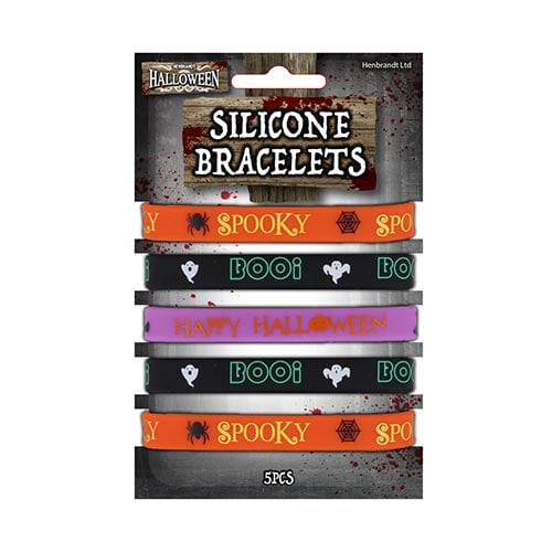 Assorted Halloween Silicone Bracelets - Pack of 5 Product Gallery Image