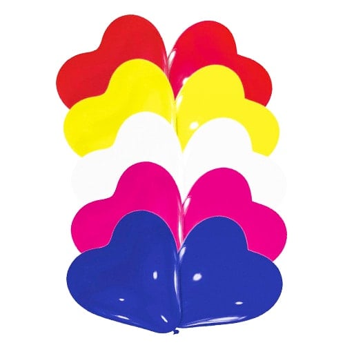 Assorted Heart Shaped Air Fill Latex Balloons 20cm / 8 in - Pack of 10 Product Image