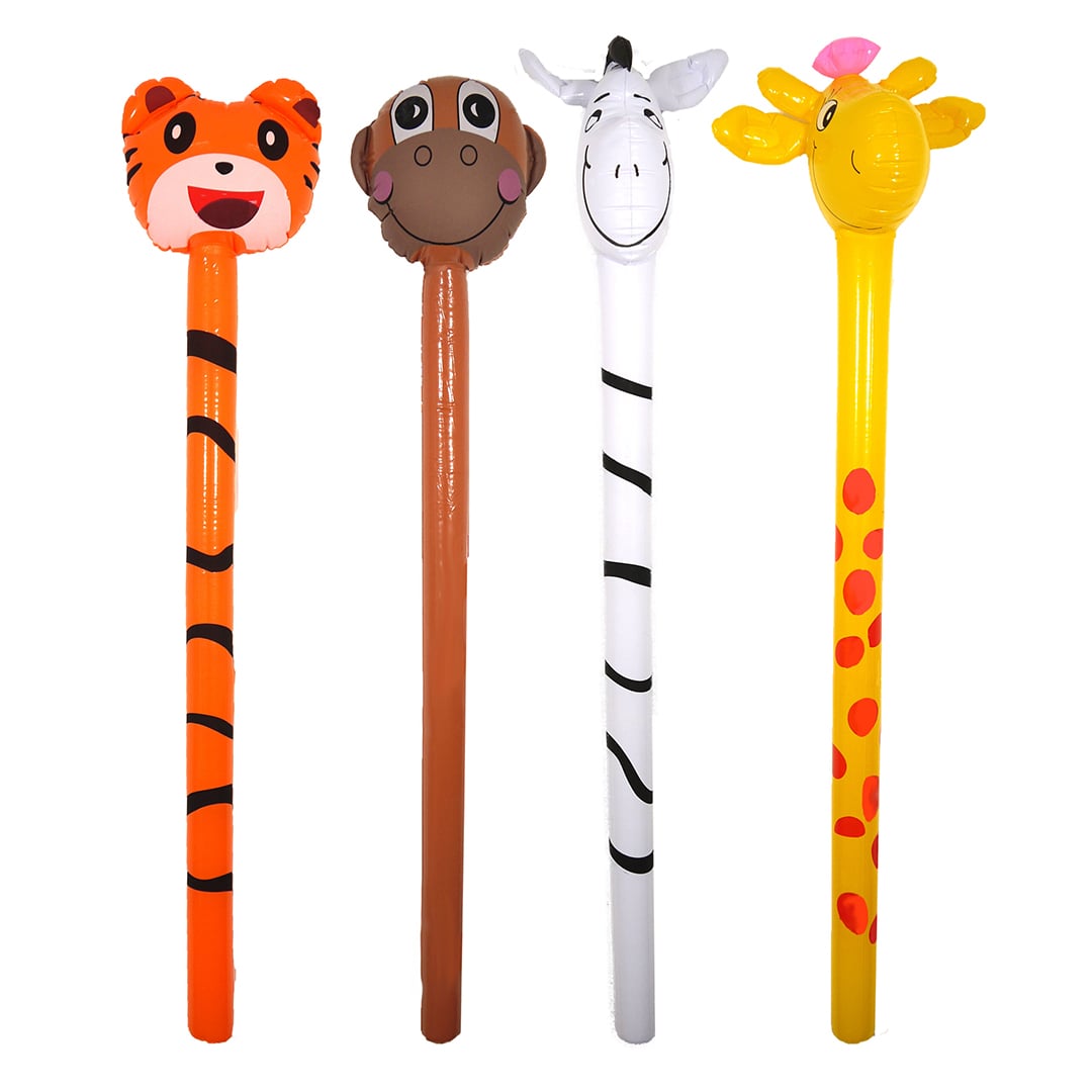 Assorted Inflatable Jungle Animal Stick 118cm