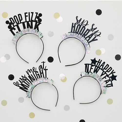 Assorted Iridescent Fringe New Year Fancy Dress Headbands - Pack of 4 Product Gallery Image