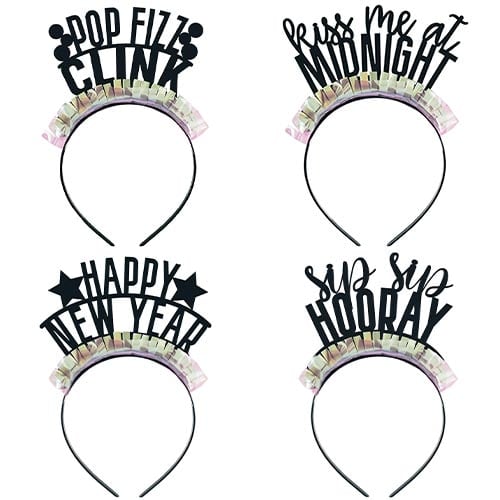 Assorted Iridescent Fringe New Year Fancy Dress Headbands - Pack of 4 Product Gallery Image