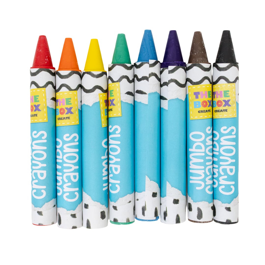 Assorted Jumbo Wax Crayons - Pack of 8