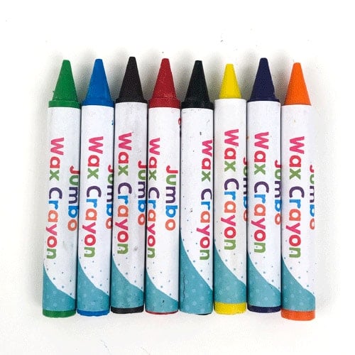 Assorted Jumbo Wax Crayons - Pack of 8 Product Gallery Image