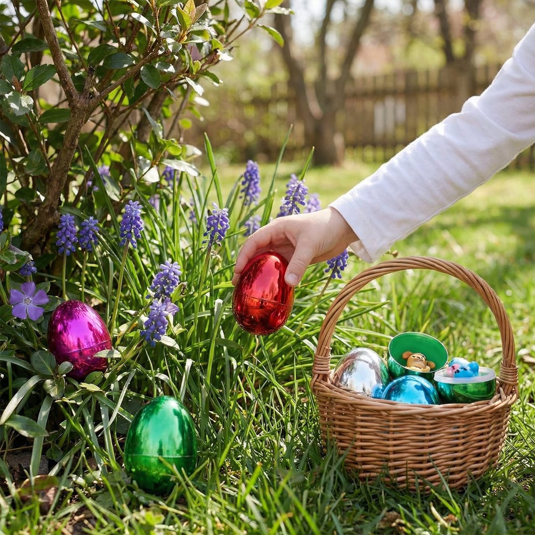 Assorted Metallic Easter Egg Plastic Capsule 5.7cm Product Gallery Image