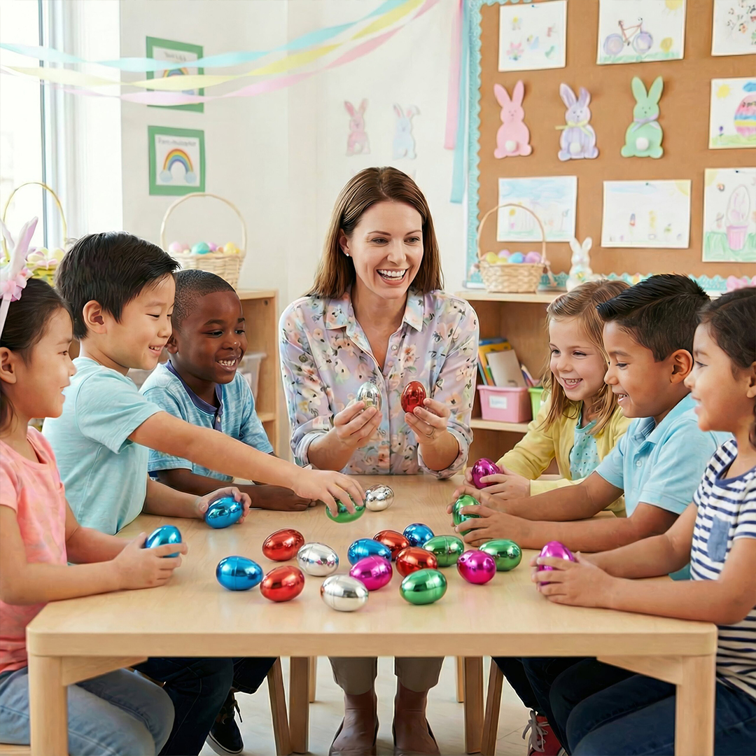 Assorted Metallic Easter Egg Plastic Capsules 5.7cm - Pack of 100 Product Gallery Image