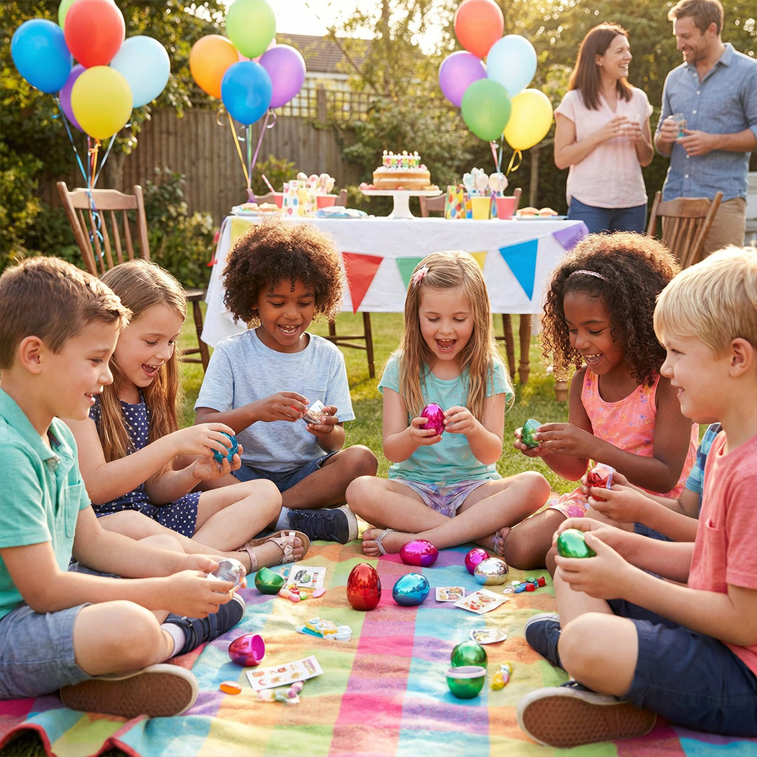 Assorted Metallic Easter Egg Plastic Capsules 5.7cm - Pack of 100 Product Gallery Image