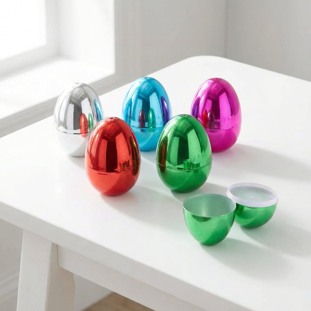 Assorted Metallic Easter Egg Plastic Capsules 5.7cm - Pack of 100