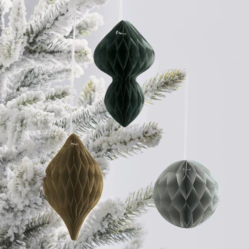 Assorted Mini Honeycomb Ornaments Hanging Decorations - Pack of 3 Product Gallery Image