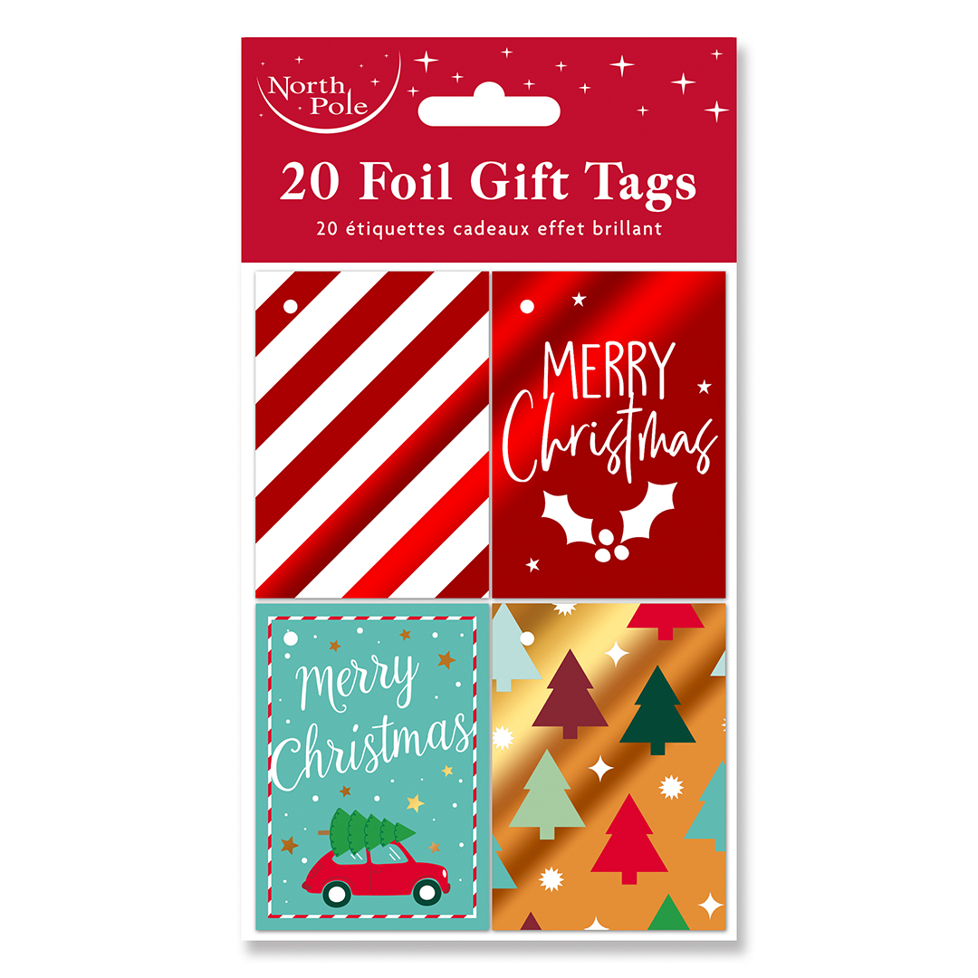 Modern Contemporary Christmas Foil Gift Tags - Pack of 20 View 2