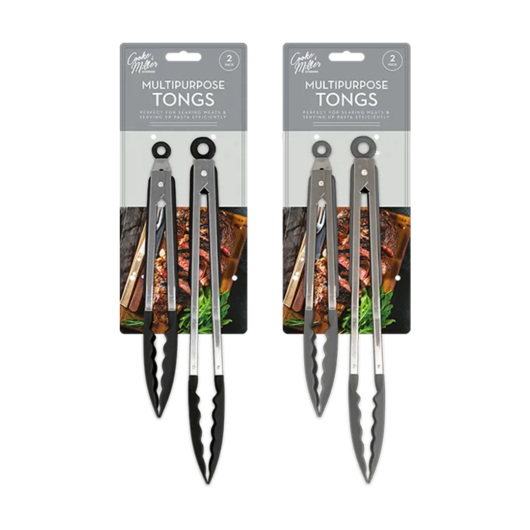 Assorted Multipurpose Tongs - Pack of 2
