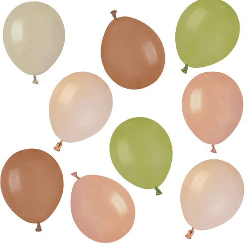 Assorted Naturals Bio Mini Latex Balloons 13cm / 5 in - Pack of 50