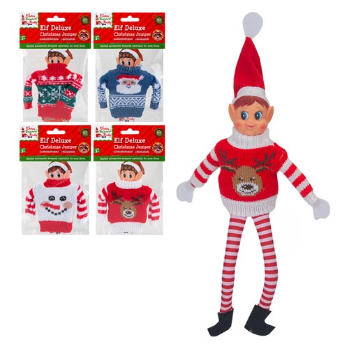 Assorted Naughty Elf Deluxe Knitted Christmas Sweater Dress Up Outfit