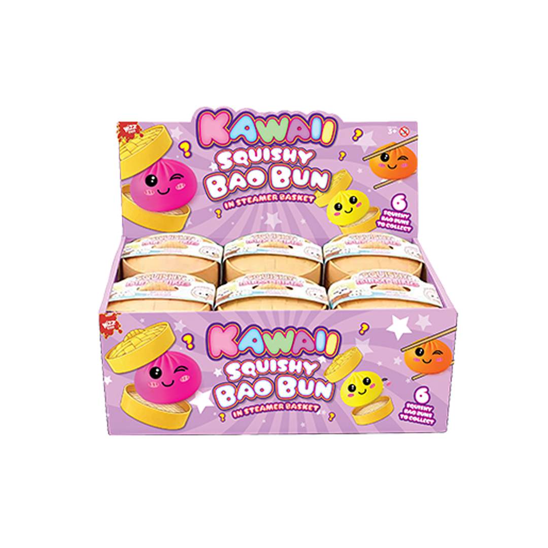 Assorted Neon Kawaii Bao Dumpling Squishy Toy in Steamer Basket 5.5cm Product Gallery Image
