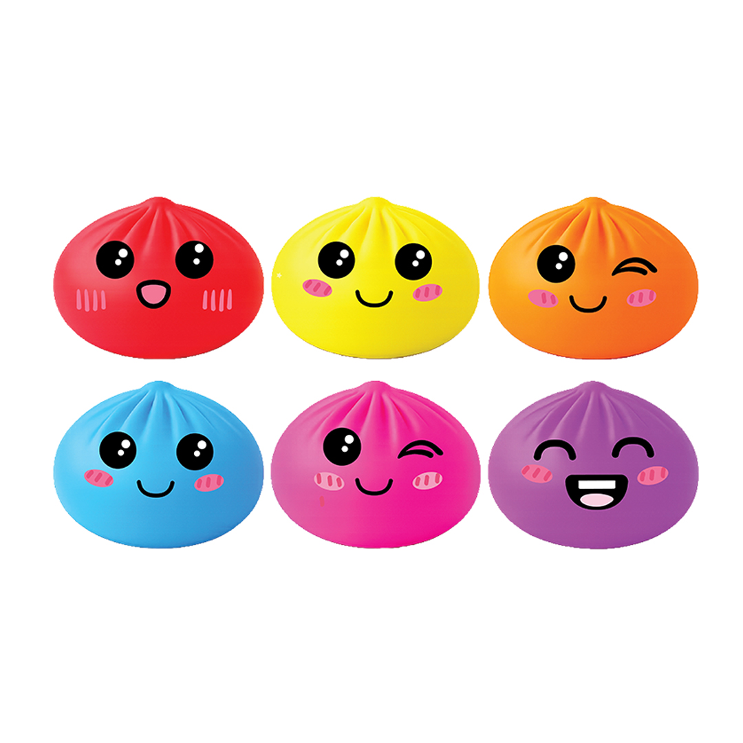 Assorted Neon Kawaii Bao Dumpling Squishy Toy in Steamer Basket 5.5cm