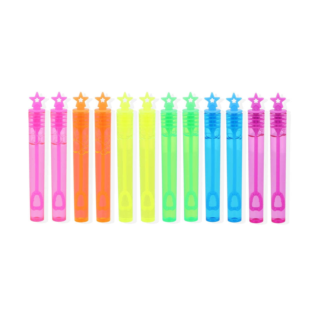 Assorted Neon Star Party Bubble Tubes - Pack of 12