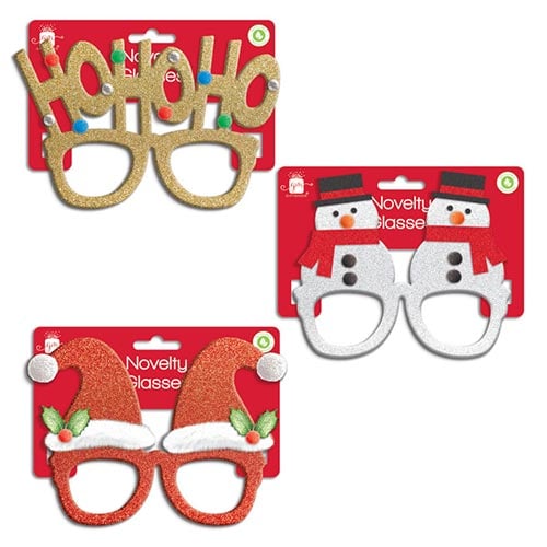 Assorted Novelty Glitter Christmas Fancy Dress Glasses Product Gallery Image