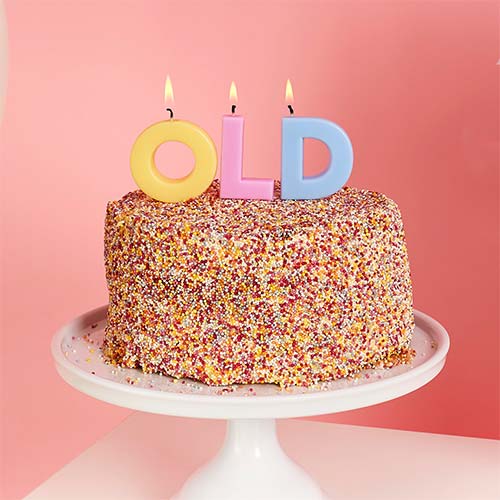 Assorted Pastel Colour Old Spellout Birthday Wax Candles Product Gallery Image