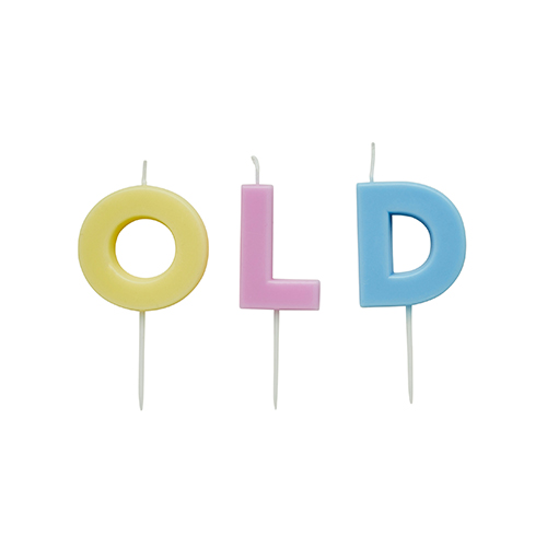 Assorted Pastel Colour Old Spellout Birthday Wax Candles Product Gallery Image