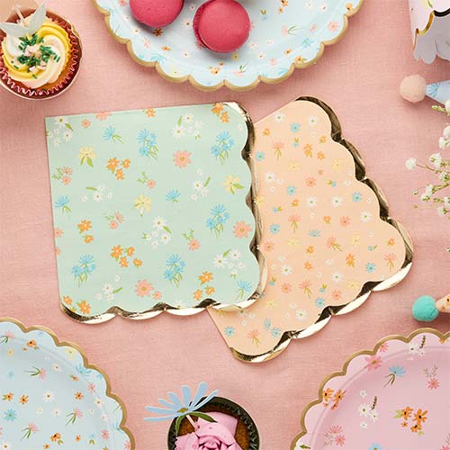 Assorted Pastel Floral Tea Party Luncheon Paper Napkins 3 Ply 33cm - Pack of 16 Product Gallery Image