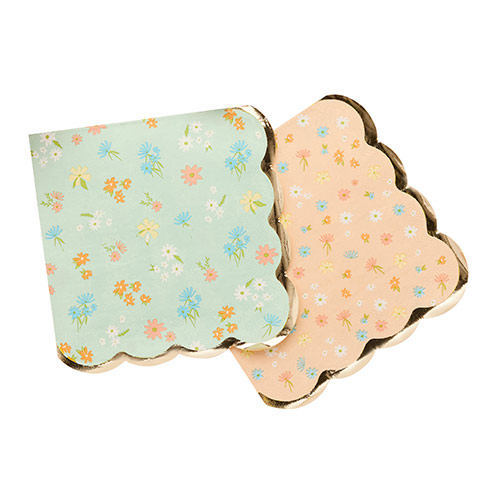 Assorted Pastel Floral Tea Party Luncheon Paper Napkins 3 Ply 33cm - Pack of 16