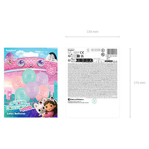 Assorted Pastel Gabby's Dollhouse Latex Balloons 27cm / 11 in - Pack of 6 Product Gallery Image