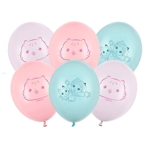 Assorted Pastel Gabby's Dollhouse Latex Balloons 27cm / 11 in - Pack of 6