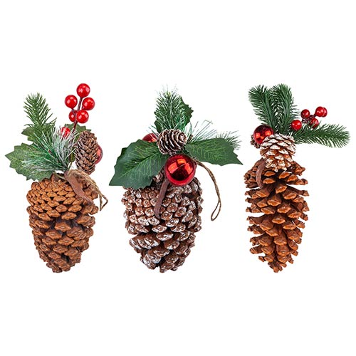 Assorted Pine Cone Hanging Decoration 21cm Product Image