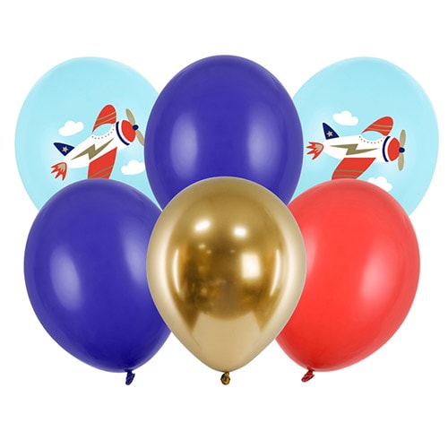 Assorted Planes Latex Balloons 30cm / 12 in - Pack of 6 Product Gallery Image