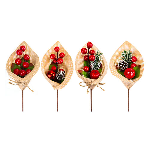 Assorted Red Berry Pine Pick 19cm