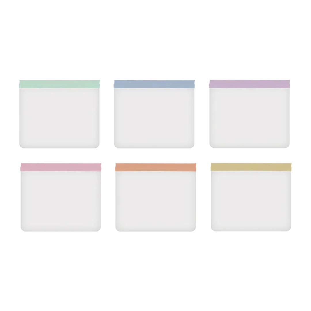 Assorted Reusable Plastic Food Bags 17.5cm x 22.5cm - Pack of 6 View 2
