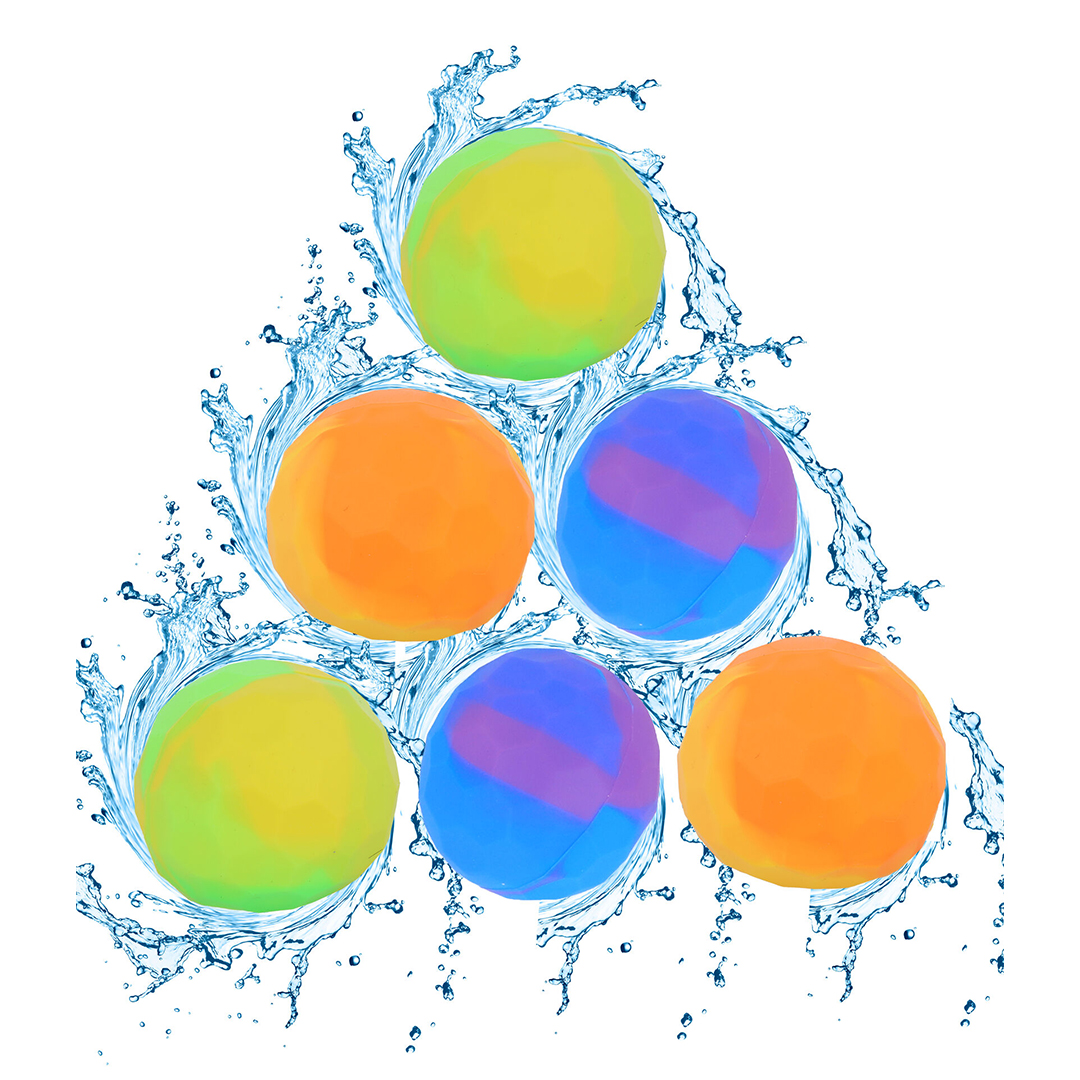 Assorted Reusable Silicone Water Bombs - Pack of 6