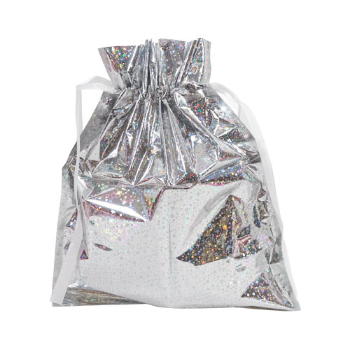 Assorted Santa Claus and Friends Festive Christmas Plastic Drawstring Gift Bags - Pack of 3 Product Gallery Image