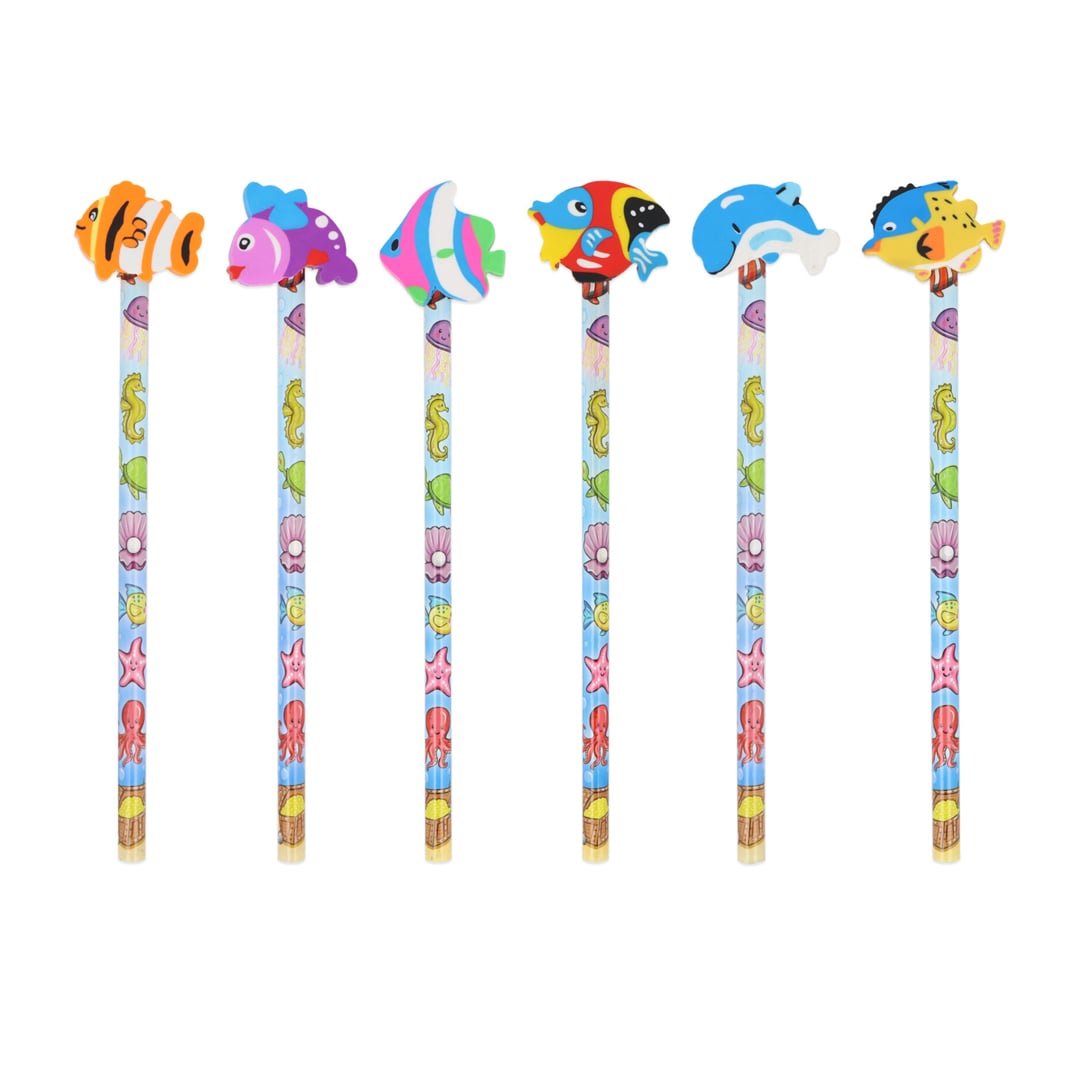 Assorted Sealife Pencil with Eraser Top