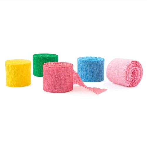 Assorted Spring Colours Crepe Paper Streamers Decorations - Pack of 5 Product Image