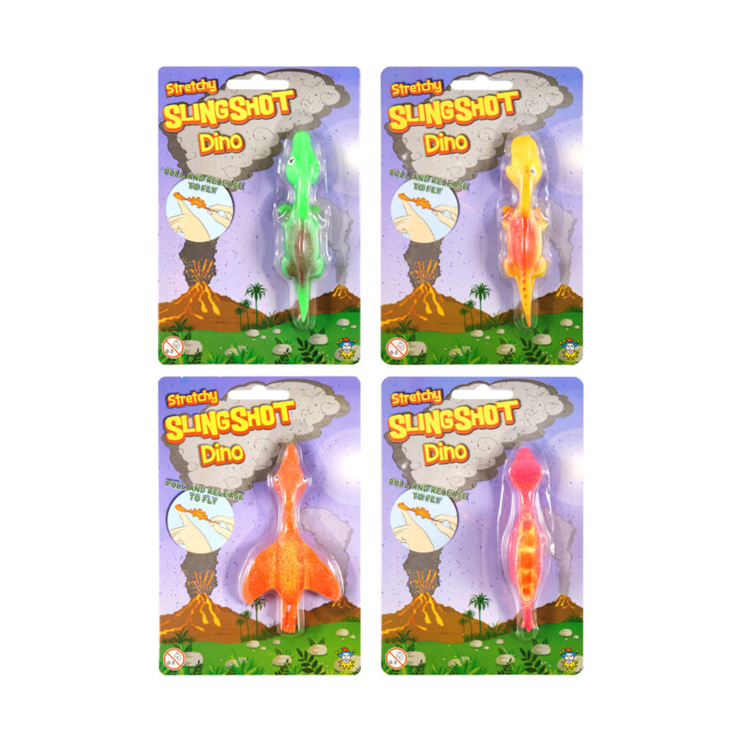 Assorted Stretchy Dinosaur Slingshot Shooter 11cm