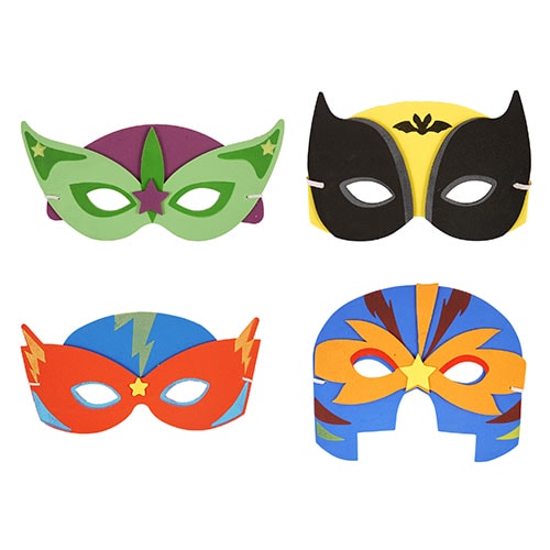 Assorted Superhero Foam Masks - Pack of 4 Product Image