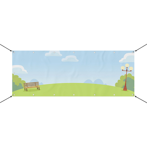 Aussie Blue Pup Park Bench Small Personalised Banner 4ft x 2ft