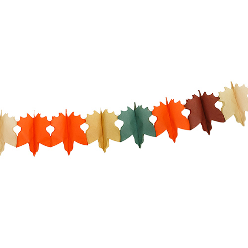 Autumnal Leaves Tissue Paper Hanging Garland Decoration 3m Product Gallery Image