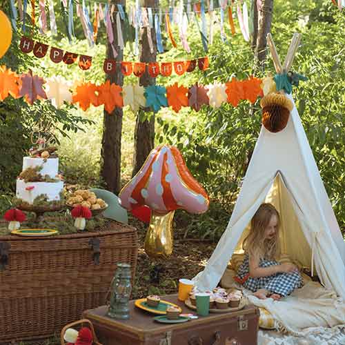 Autumnal Leaves Tissue Paper Hanging Garland Decoration 3m Product Gallery Image