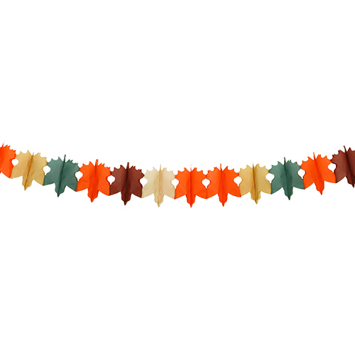 Autumnal Leaves Tissue Paper Hanging Garland Decoration 3m Product Gallery Image